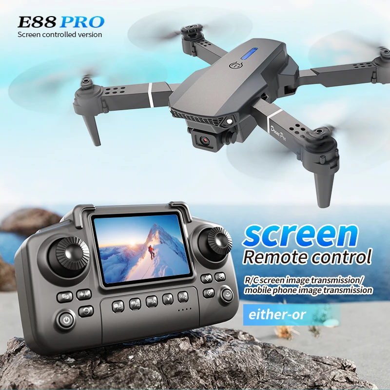 Drone Controller Screen - Professionelle E88 PRO Drohne mit Bildschirm,