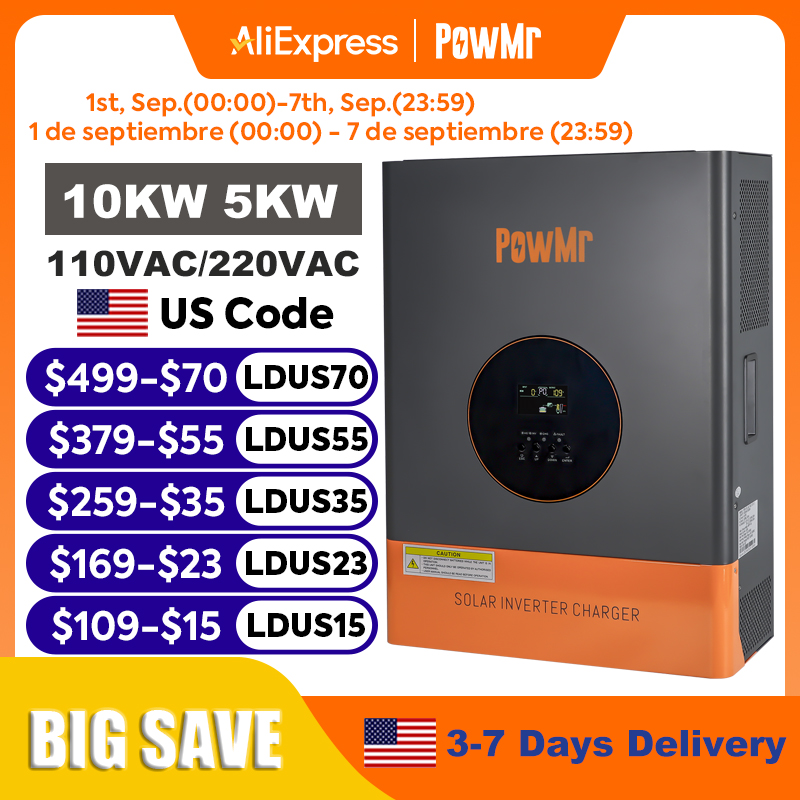 Drone Solar Charger - PowMr 10KW 5KW Split-Phase-Wechselrichter 48V 110V
